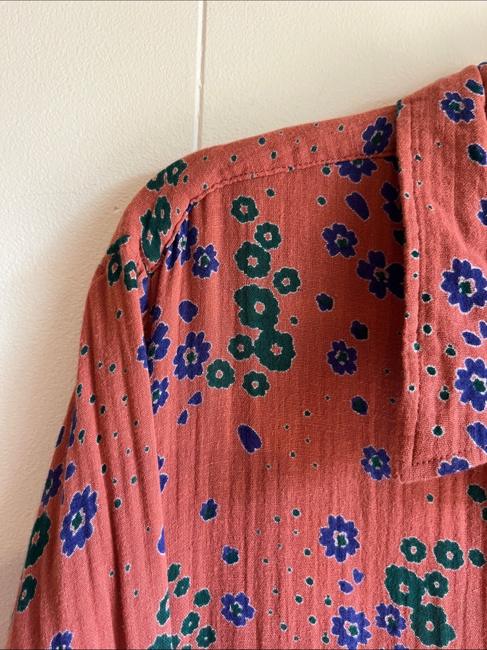 Natural Life Floral Button Front Long Sleeve Pink Green Shirt Dress Sz XL - Picture 7 of 11